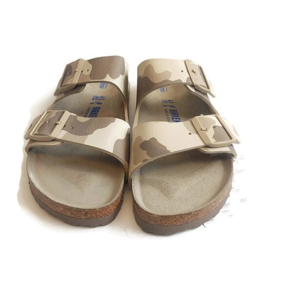 Birkenstock Mens Size 8 Arizona Birko-Flor Sandals Desert Soil Gray Taupe Camo main image 6